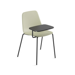 Maarten Plastic chair - 4 metal legs base with writing tablet | Sillas | viccarbe