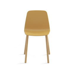 Silla Maarten Plastic - base de cuatro patas de madera