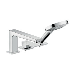 hansgrohe Metropol 3-hole rim mounted single lever bath mixer with lever handle for Secuflex | Waschtischarmaturen | Hansgrohe