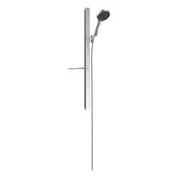 Rainfinity Brauseset 130 3jet EcoSmart mit Brausestange 90 cm und Ablage | Duscharmaturen | Hansgrohe