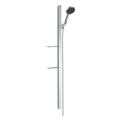 Rainfinity Brauseset 130 3jet EcoSmart mit Brausestange 150 cm und Ablagen | Duscharmaturen | Hansgrohe