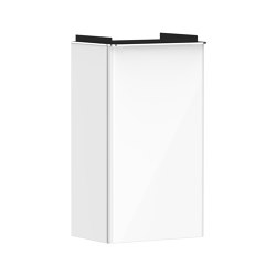 Xelu Q Meuble bas pour lave-mains 340/245, caisson Blanc brillant, charnière de porte droite | Bathroom furniture | Hansgrohe