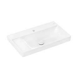 Xelu Q Lavabo con repisa a la izquierda 800/480, con orificio para grifo sin rebosadero, SmartClean | Lavabos | Hansgrohe