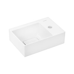 Xevolos E Lave-mains 360/250 avec plage de pose à droite, sans trop plein, percé pour robinet, SmartClean | Wash basins | Hansgrohe