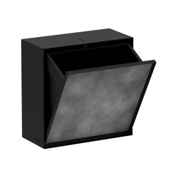 hansgrohe XtraStoris Rock Recessed trash bin with tileable door 300/300/140 | Bath waste bins | Hansgrohe