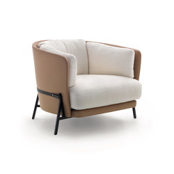 Cradle Armchair - cover inside fabric - outside leather | Sessel | ARFLEX