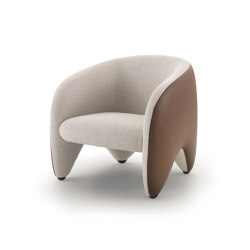 Yuzu Armchair cover inside fabric - outside leather | Poltrone | ARFLEX