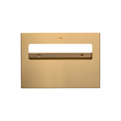 Radius | PVD Brass Toilet Seat Cover Dispenser | Paper roll holders | The Splash Lab