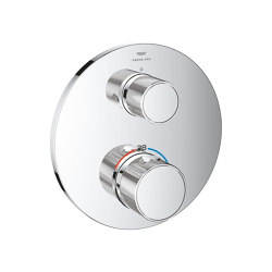 Atrio Private Collection Thermostatic shower mixer for 2 outlets with integrated shut off/diverter valve with knob