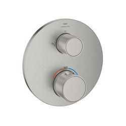 Atrio Private Collection Thermostatic shower mixer for 2 outlets with integrated shut off/diverter valve with knob | Grifería para duchas | GROHE