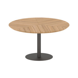 Butler round table 120 low dining teak top | Tavoli pranzo | Royal Botania