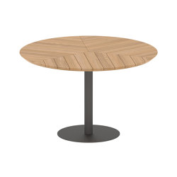 Butler table ronde 120 standard dining plateau en teak | Tables de repas | Royal Botania