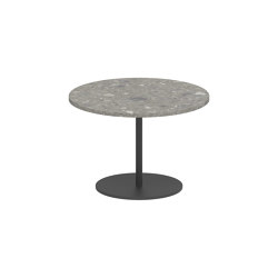 Butler side table 40cm round coated stainless steel & ceramic top | Tavolini alti | Royal Botania