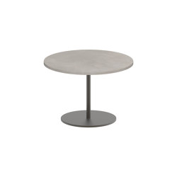 Butler side table 40cm round coated stainless steel & ceramic top | Tavolini alti | Royal Botania