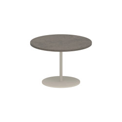 Butler side table 40cm round coated stainless steel & ceramic top | Mesas auxiliares | Royal Botania