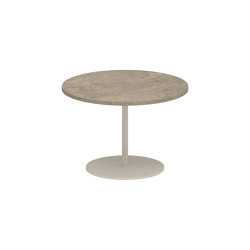 Butler side table 40cm round coated stainless steel & ceramic top | Tavolini alti | Royal Botania