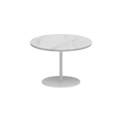 Butler side table 40cm round coated stainless steel & ceramic top | Tavolini alti | Royal Botania