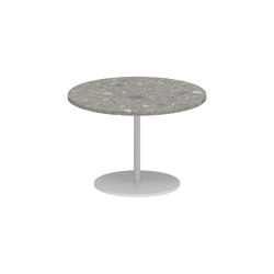 Butler side table 40cm round coated stainless steel & ceramic top | Tavolini alti | Royal Botania