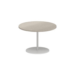 Butler side table 40cm round coated stainless steel & ceramic top | Tavolini alti | Royal Botania