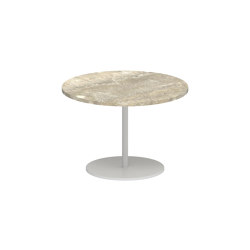 Butler side table 40cm round coated stainless steel & ceramic top | Mesas auxiliares | Royal Botania