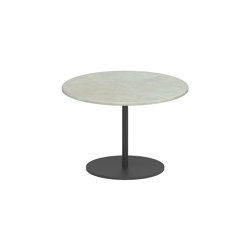 Butler side table 40cm round coated stainless steel & enameled lava stone top | Tavolini alti | Royal Botania