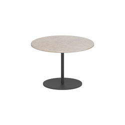 Butler side table 40cm round coated stainless steel & enameled lava stone top | Mesas auxiliares | Royal Botania