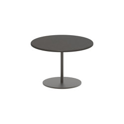 Butler side table 40cm round coated stainless steel & enameled lava stone top | Tavolini alti | Royal Botania