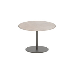 Butler side table 40cm round coated stainless steel & enameled lava stone top | Tavolini alti | Royal Botania