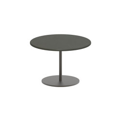 Butler side table 40cm round coated stainless steel & enameled lava stone top | Tavolini alti | Royal Botania