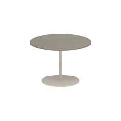 Butler side table 40cm round coated stainless steel & enameled lava stone top | Mesas auxiliares | Royal Botania