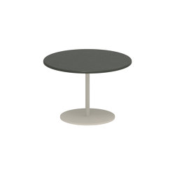 Butler side table 40cm round coated stainless steel & enameled lava stone top | Tavolini alti | Royal Botania