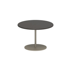 Butler side table 40cm round coated stainless steel & enameled lava stone top | Tavolini alti | Royal Botania