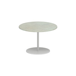 Butler side table 40cm round coated stainless steel & enameled lava stone top | Mesas auxiliares | Royal Botania