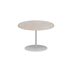 Butler side table 40cm round coated stainless steel & enameled lava stone top | Tavolini alti | Royal Botania