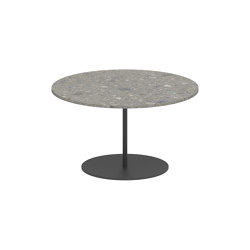 Butler side table 60cm round coated stainless steel & ceramic top | Tavolini alti | Royal Botania