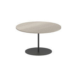 Butler side table 60cm round coated stainless steel & ceramic top | Tavolini alti | Royal Botania