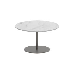 Butler side table 60cm round coated stainless steel & ceramic top | Tavolini alti | Royal Botania