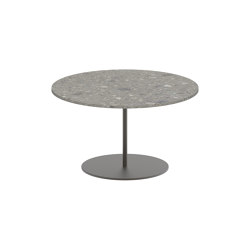 Butler side table 60cm round coated stainless steel & ceramic top | Tavolini alti | Royal Botania