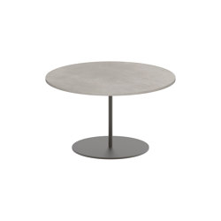 Butler side table 60cm round coated stainless steel & ceramic top | Tavolini alti | Royal Botania