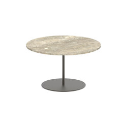 Butler side table 60cm round coated stainless steel & ceramic top | Side tables | Royal Botania