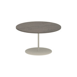 Butler side table 60cm round coated stainless steel & ceramic top | Tavolini alti | Royal Botania