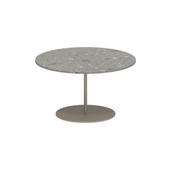 Butler side table 60cm round coated stainless steel & ceramic top | Tavolini alti | Royal Botania