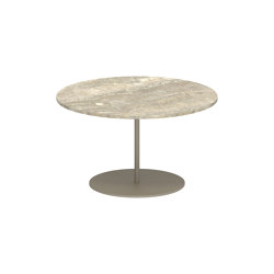 Butler side table 60cm round coated stainless steel & ceramic top | Tavolini alti | Royal Botania