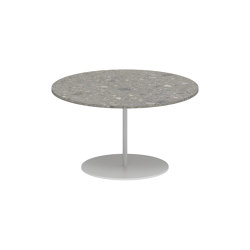 Butler side table 60cm round coated stainless steel & ceramic top | Side tables | Royal Botania