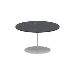 Butler side table 60cm round coated stainless steel & ceramic top | Tavolini alti | Royal Botania