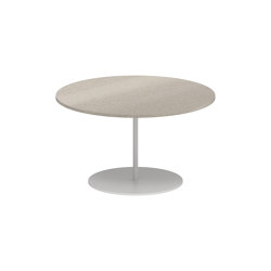 Butler side table 60cm round coated stainless steel & ceramic top | Tavolini alti | Royal Botania