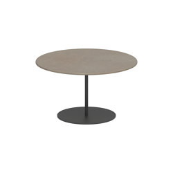 Butler side table 60cm round coated stainless steel & enameled lava stone top | Side tables | Royal Botania