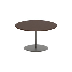 Butler side table 60cm round coated stainless steel & enameled lava stone top | Tavolini alti | Royal Botania