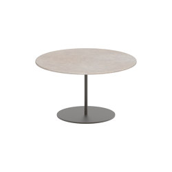 Butler side table 60cm round coated stainless steel & enameled lava stone top | Tavolini alti | Royal Botania