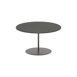 Butler side table 60cm round coated stainless steel & enameled lava stone top | Tavolini alti | Royal Botania